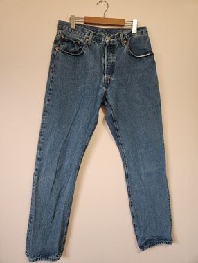 Levi's 501 Original Fit Jeans High Rise Straight Leg Medium Wash Size 30 EUC
